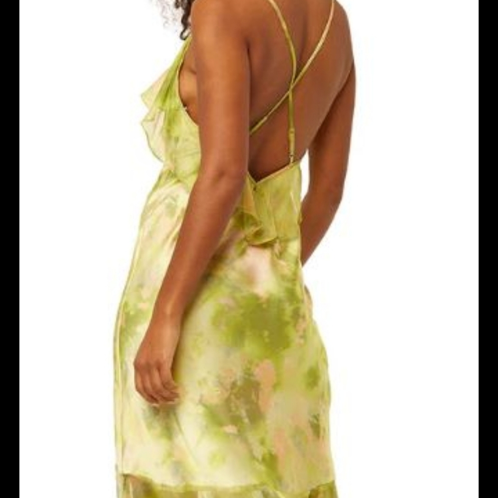 MISA Aina Dress Chartreuse Abstract